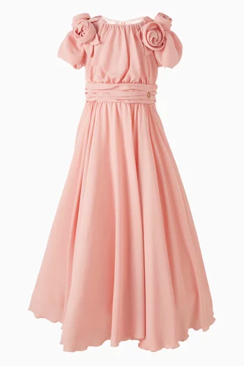 Flower-detail Dress in Chiffon