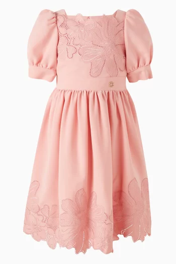 Embroidered Dress in Crepe