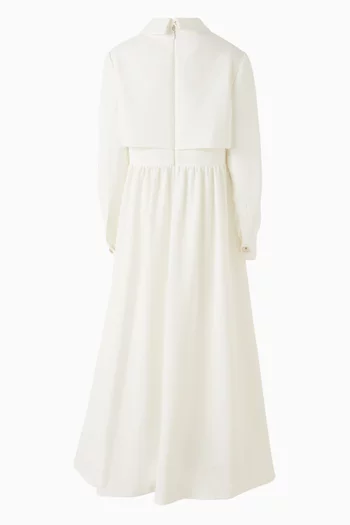 Embroidered Dress in Crepe