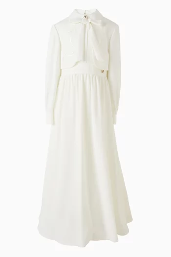 Embroidered Dress in Crepe