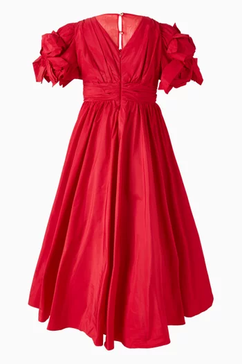Floral-detail Dress in Taffeta