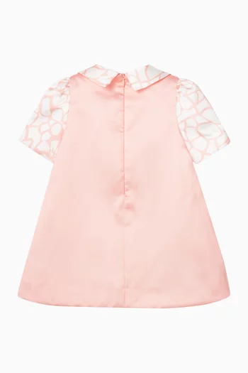 A-line Printed Dress in Mikado