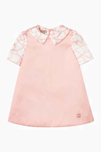 A-line Printed Dress in Mikado