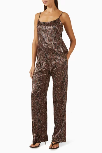 Snake-print Cami Top in Satin