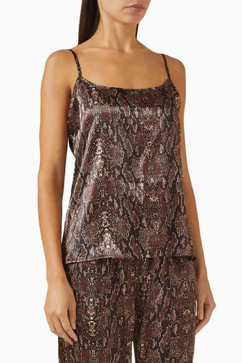 Snake-print Cami Top in Satin