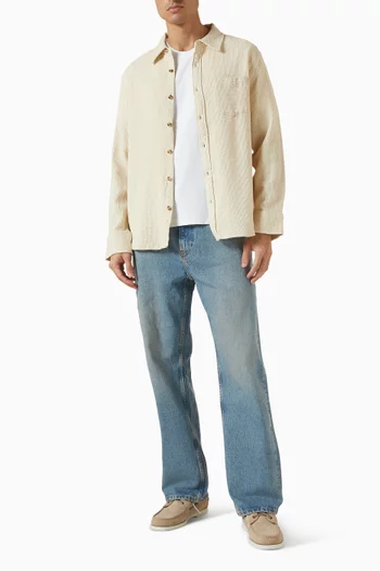 قميص مصبوغ بنسيج متشابك قطن