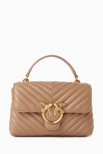 Love Lady Puff Top-handle Bag in Leather