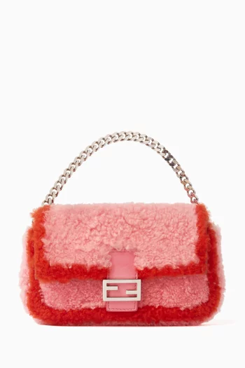 2000s Micro Baguette Bag in Shearling