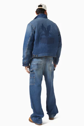 Sun Faded Work Jacket in Denim