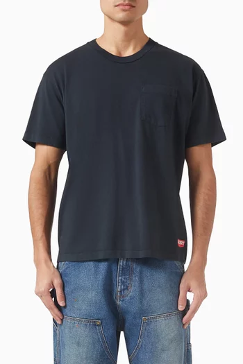 تي شيرت بجيب ونسيج شيفرون كلاسيكي قطن