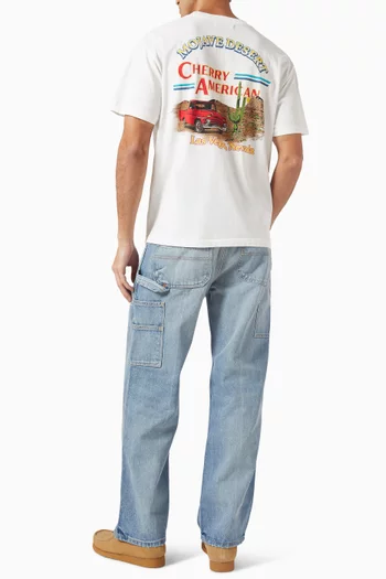 تي شيرت كلاسيكي بجيب وعبارة Mojave Desert قطن