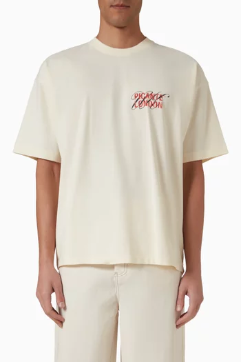 تي شيرت دوس بشعار الماركة قطن عضوي