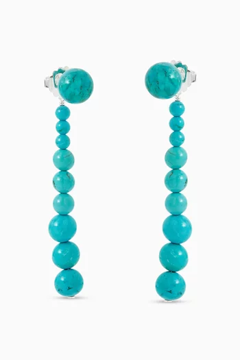 Mini Calanques Turquoise Drop Earrings in Sterling Silver