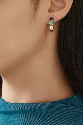 أقراط تيوري دي كولور فضة إسترلينية مطلية ذهب عيار 18