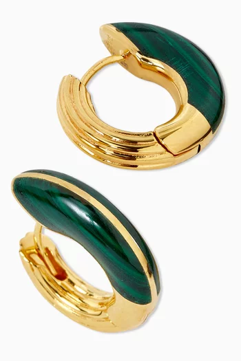 Locus Solus Malachite Earrings in 18kt Gold Vermeil
