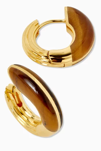 Locus Solus Tiger Eye Earrings in 18kt Gold Vermeil