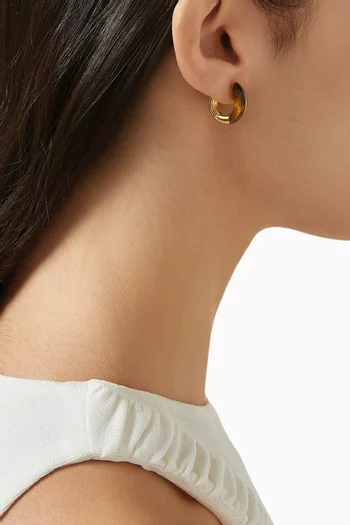 أقراط لوكس سولوس مرصعة بأحجار عين النمر فضة إسترلينية مطلية ذهب عيار 18