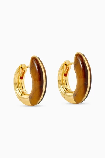Locus Solus Tiger Eye Earrings in 18kt Gold Vermeil