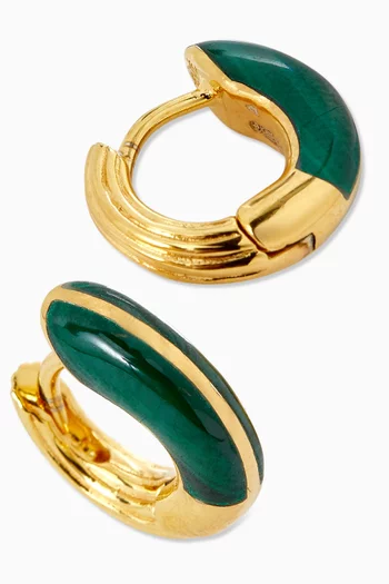 Mini Locus Solus Malachite Earrings in 18kt Gold Vermeil