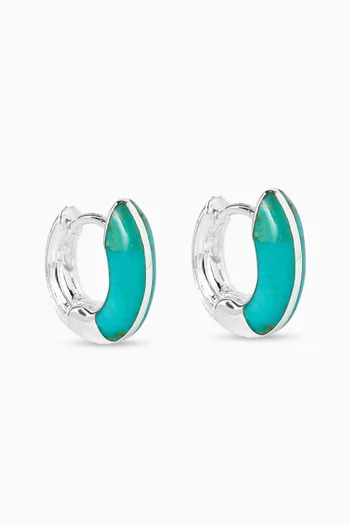Mini Locus Solus Turquoise Earrings in Sterling Silver