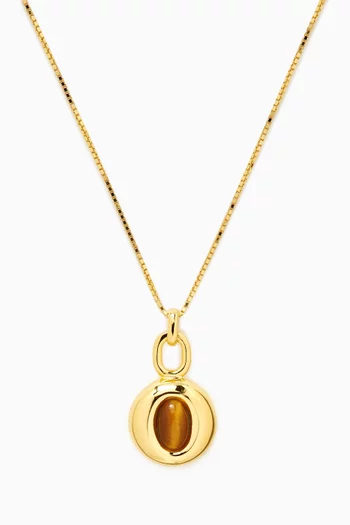 Albion Mews Tiger Eye Necklace in 18kt Gold Vermeil