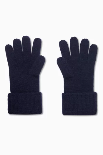 Embossed C Gloves in Wool-blend