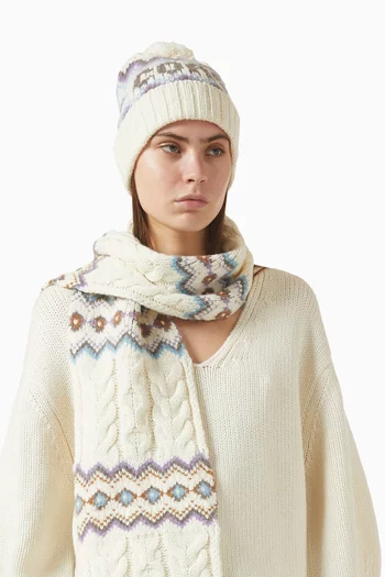 Fair Isle Beanie in Wool-blend