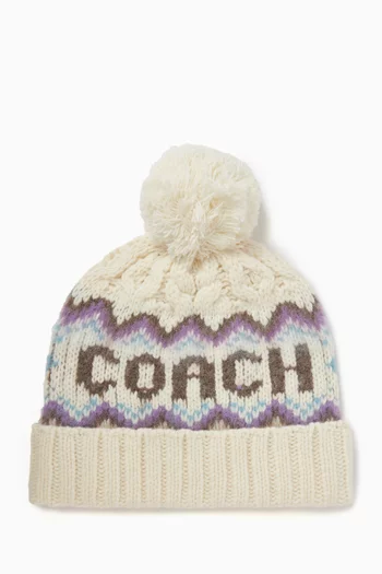 Fair Isle Beanie in Wool-blend
