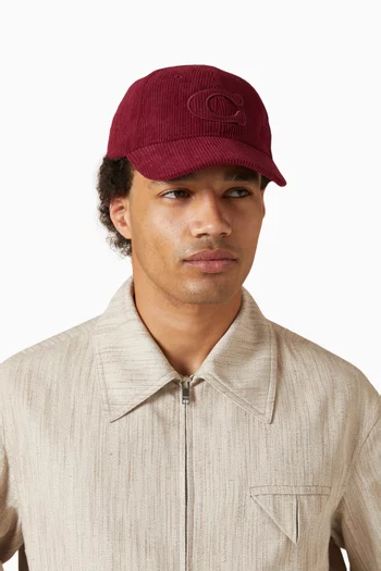 Logo Baseball Cap in Corduroy