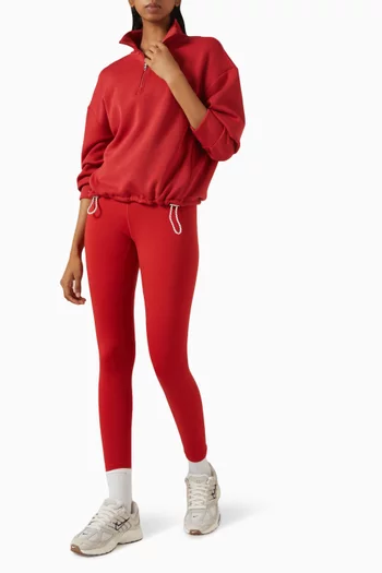 سويت شيرت سيان قصير بسحّاب قصير