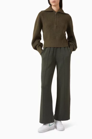 سترة ماورا بسحّاب قصير نسيج مضلع