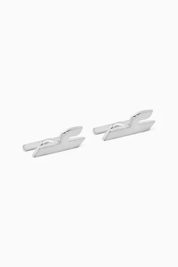 Arabic Letter "Ein" Cufflinks in Sterling Silver