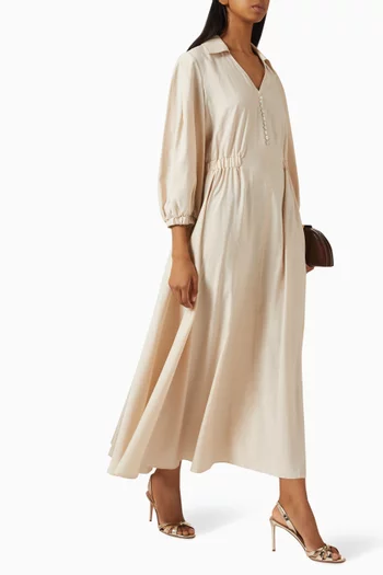 Cinched-waist Midi Dress