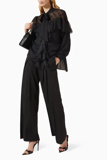 Ruffled Mesh Shirt