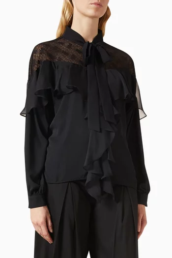 Ruffled Mesh Shirt