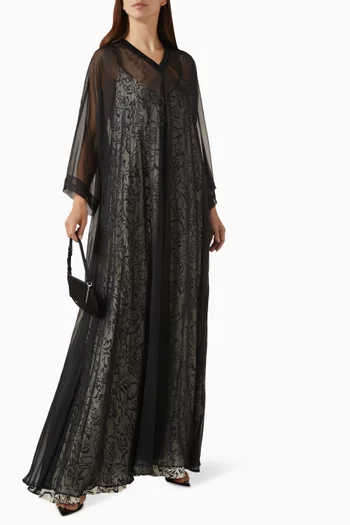 Detachable Cape Printed Dress Set