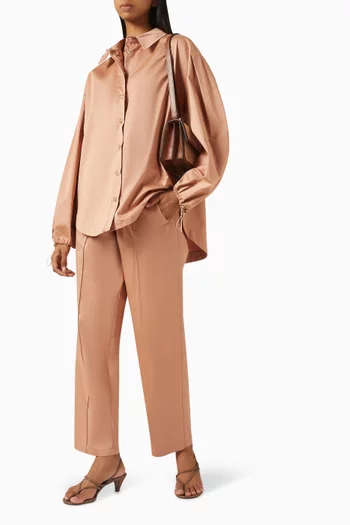 Balloon-sleeves Shirt in Cotton