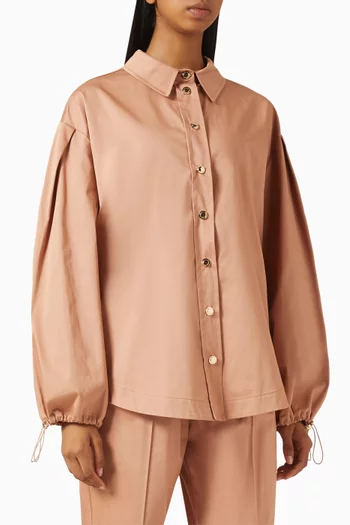Balloon-sleeves Shirt in Cotton