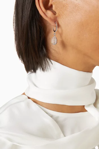 Spiral Egg Drop Earrings in 18kt White Gold