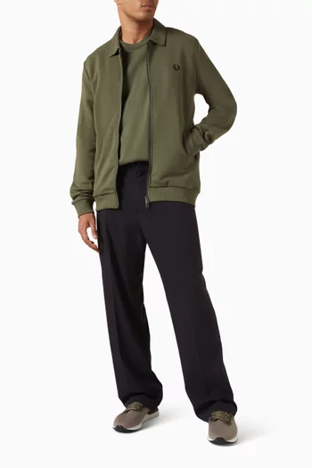 Zip Through Collared Sweatshirt in Cotton-blend