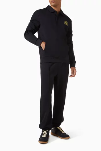 Tennis Badge Collared Sweatshirt in Cotton-belnd