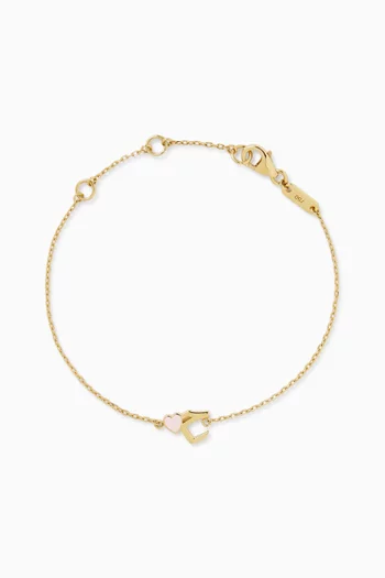 Arabic Letter 'Hhaa' Charm Bracelet in 18kt Gold