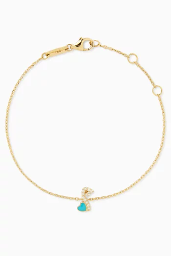 Arabic Letter "Meem" Diamond Bracelet in 18kt Gold