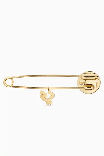 Arabic Letter 'Yaa' Enamel Eye Baby Pin in 18kt Gold