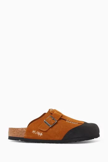 Boston Cap Clogs in Suede Leather
