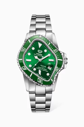 PEA001 Automatic Stainless Steel & Ceramic Watch, 45 x 40mm