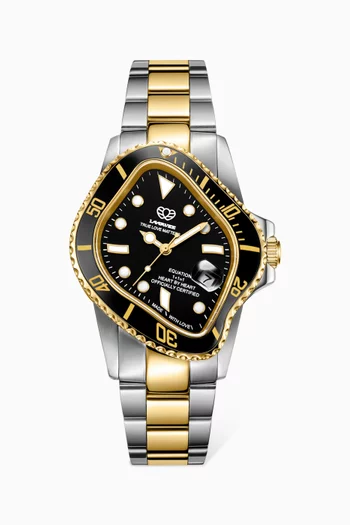 PEA001 Automatic Two-tone Stainless Steel & Ceramic Watch, 45 x 40mm