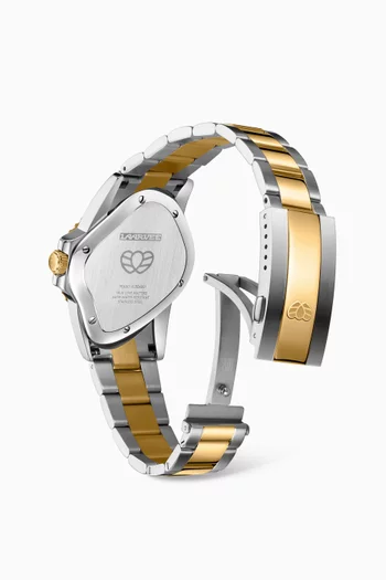 PEA001 Automatic Two-tone Stainless Steel & Ceramic Watch, 45 x 40mm