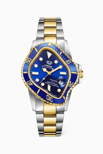 PEA001 Automatic Two-tone Stainless Steel & Ceramic Watch, 45 x 40mm