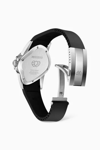 PEA001 Automatic Stainless Steel, Ceramic & Rubber Watch, 45 x 40mm